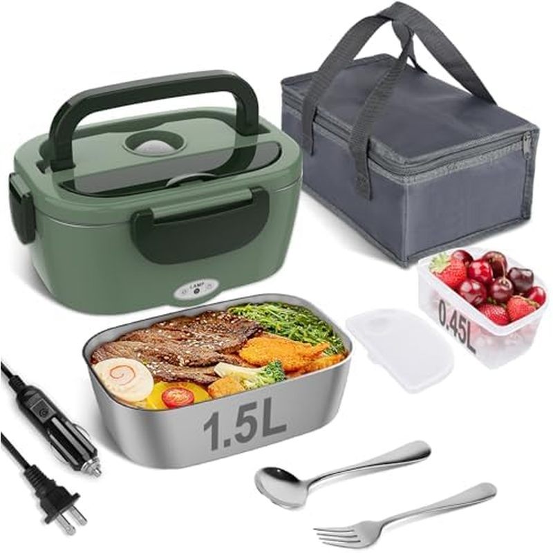 Hộp Cơm Trưa Điện Vabaso Cho Người Lớn, Hộp Cơm Trưa Làm Nóng 80W Hộp Cơm Trưa Di Động Ấm Thực Phẩm 