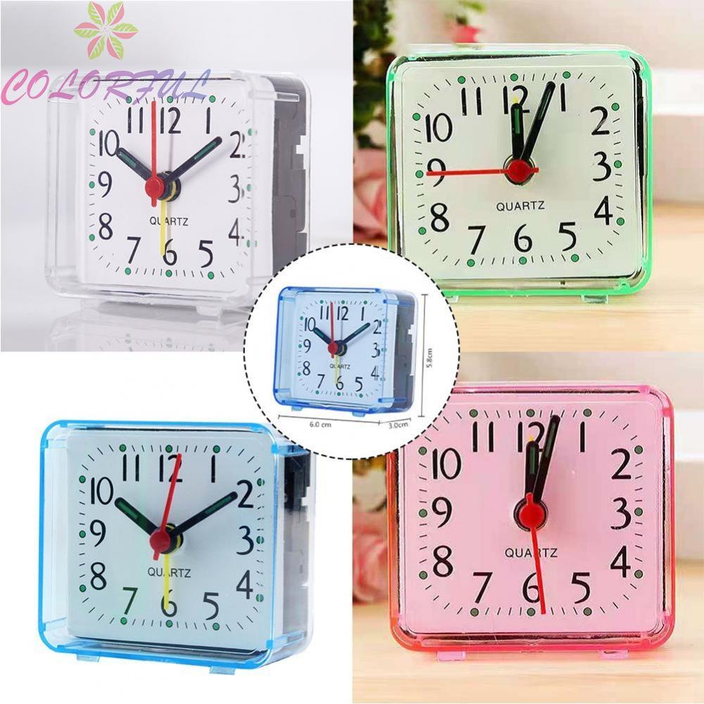 Alarm Clock Square No Tick Silent 1 Pcs 6.2x3x5.9cm Easy-To-Read Numbers