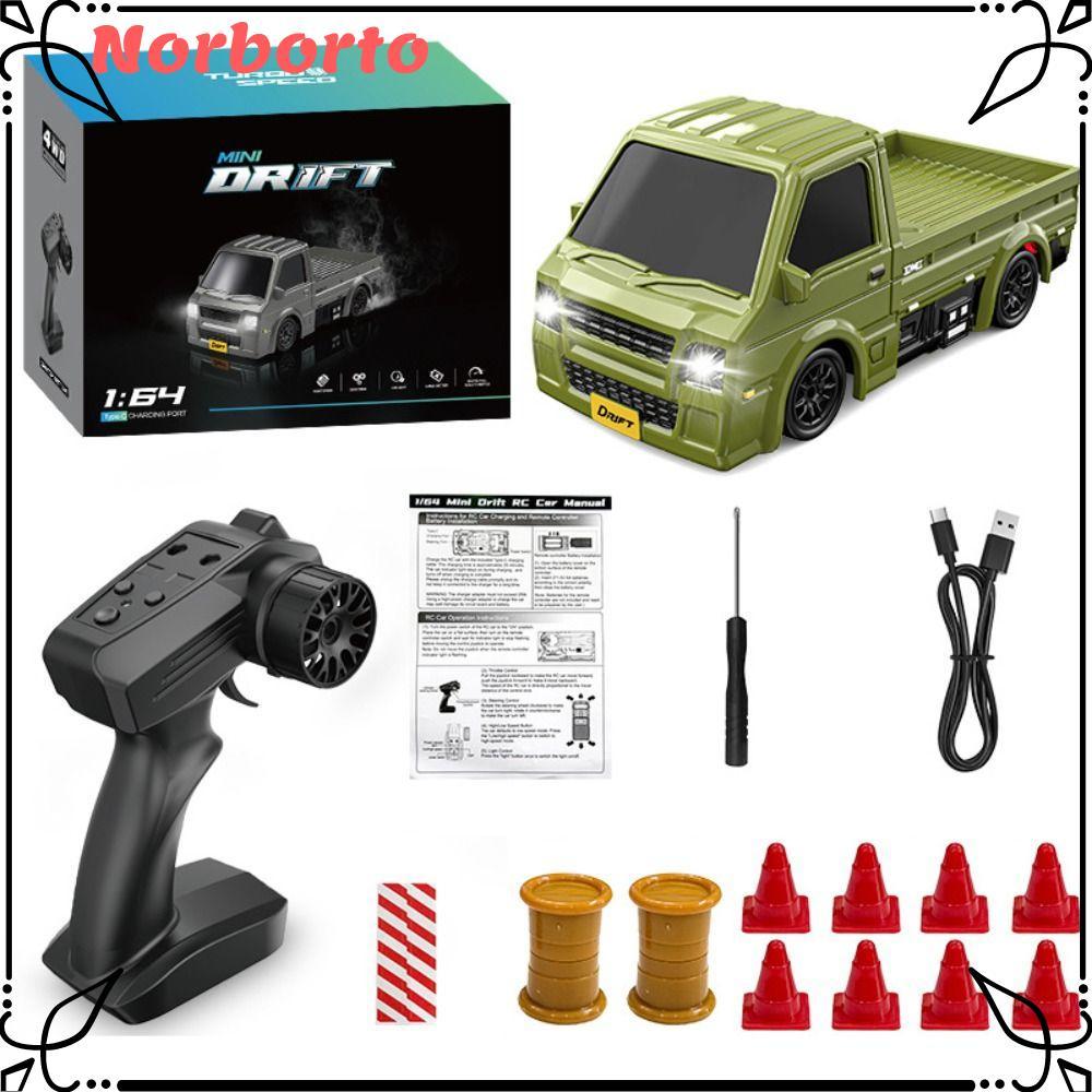 NORBORTO 1: 64 RC Truck, 2.4G 4WD RC Drift Car, Đèn LED tốc độ cao chất lượng cao có thể sạc lại Điề