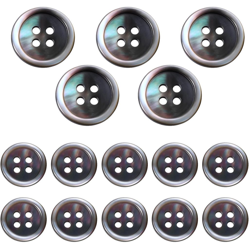 15 Mảnh Nút Ngọc Trai 15mm/20mm Màu Xám Cho Áo Sơ Mi Và Blazers Nam