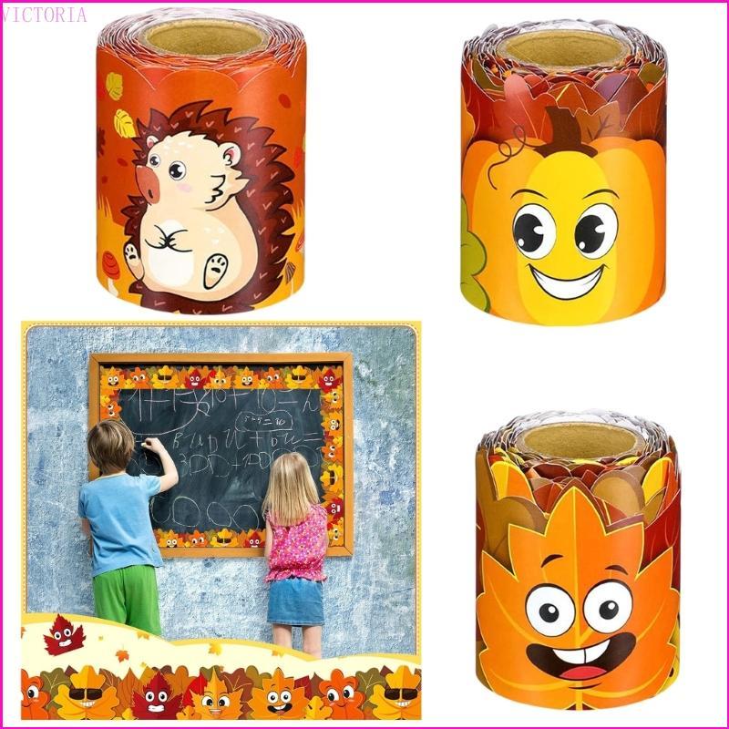 10m Pumpkin Leaf Bulletin Board Border Autumn Border Trim for Poster Boards