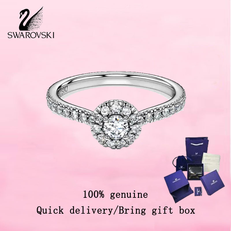Swarovski  Women's fashion Ring S925 sterling silver round cut pavé white diamond 5697125 Eternity H