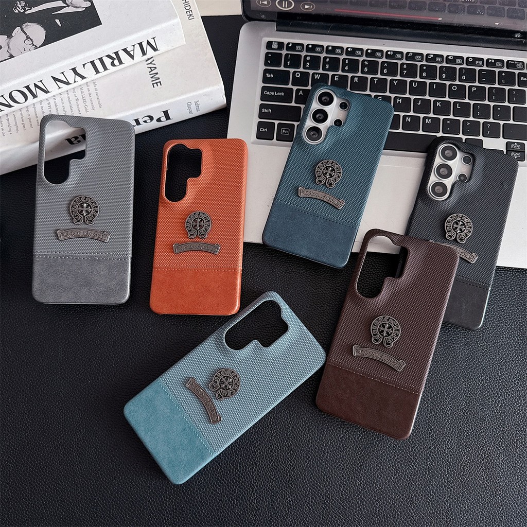 Chrome Badge PU Splice Leather Case cho Google Pixel 8 9 10 A PRO XL Vỏ bảo vệ chống sốc