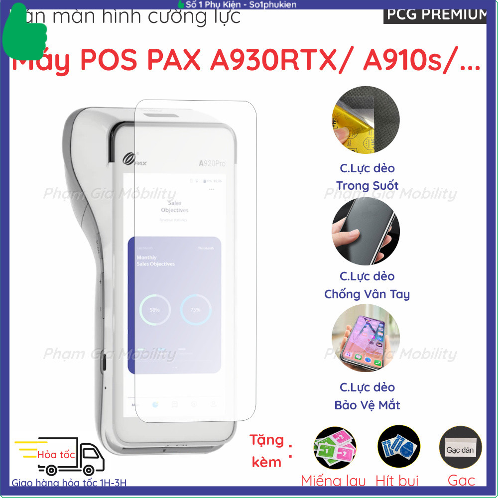 Dán màn hình cường lực dành cho máy quẹt thẻ, Pos PAX A910s A930RTX Smart Wpos SUNMI iMin Swift loại