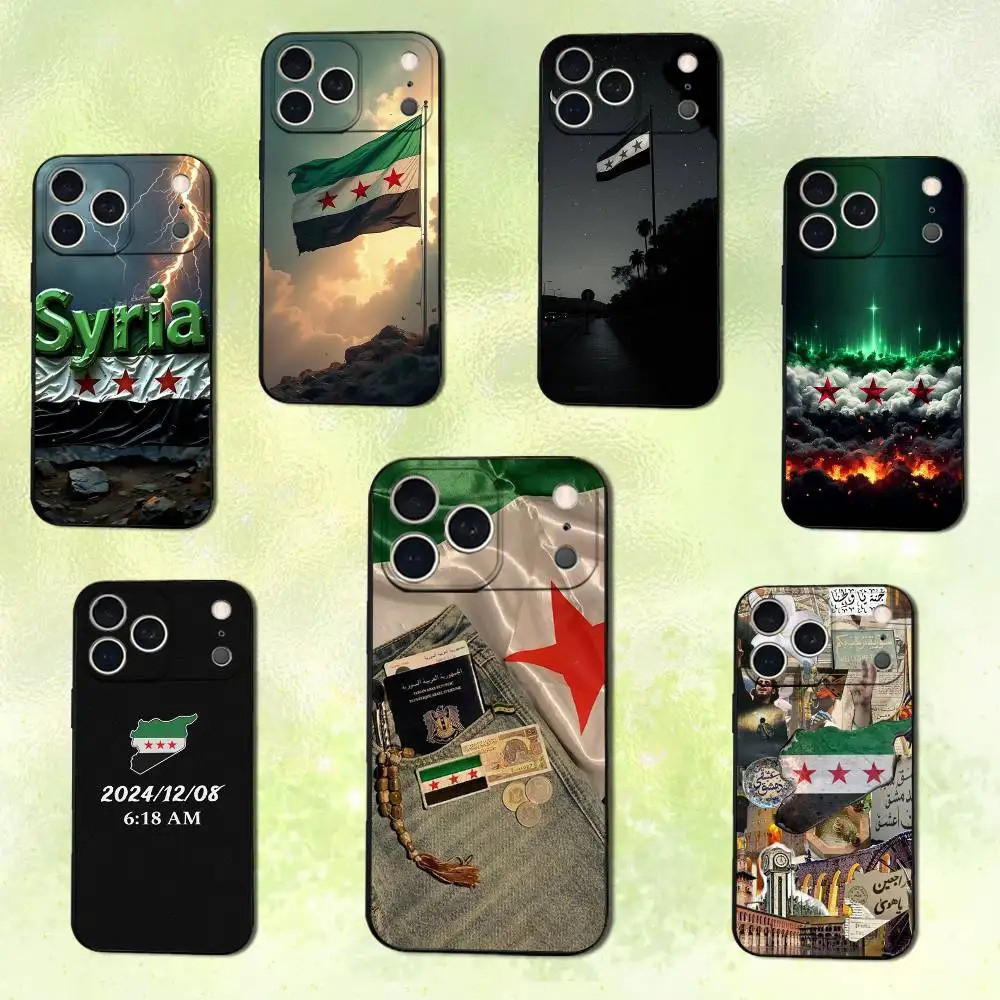 Ốp điện thoại mát mẻ TP-1 Flag S-Syria S-Syria cho iPhone 14,13,17,16,16,16,115, Plus, Pro Max, XS, 