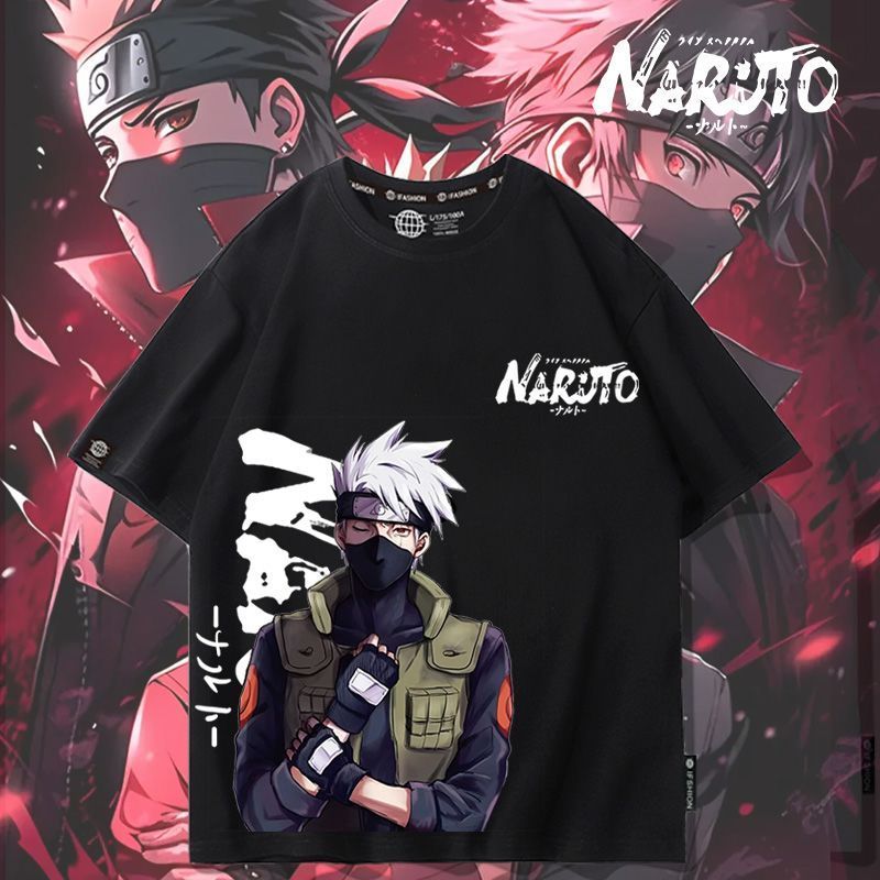 Naruto Hàng Hóa Hoạt Hình Áo Thun Nam Tay Ngắn Mùa Hè Quần Áo Naruto Kakashi Naruto Akatsuki Tổ Chức