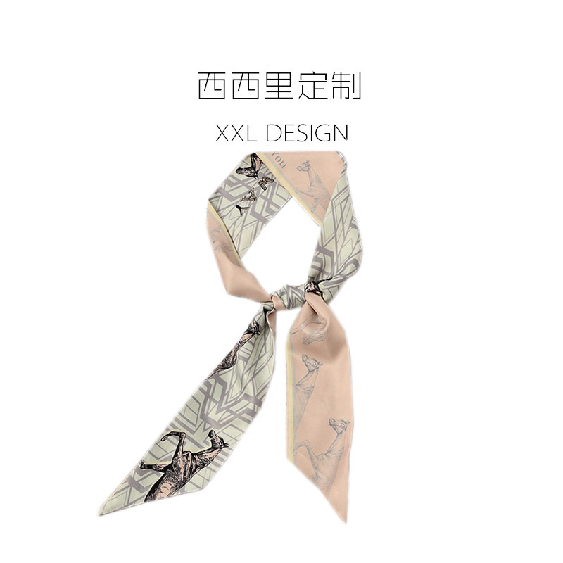 Sato Ishihara Satomi - Khăn Lụa Nhỏ Xanh Ngựa Retro Cao Cấp, Thích Hợp Làm Băng Đô Hoặc Quấn Túi