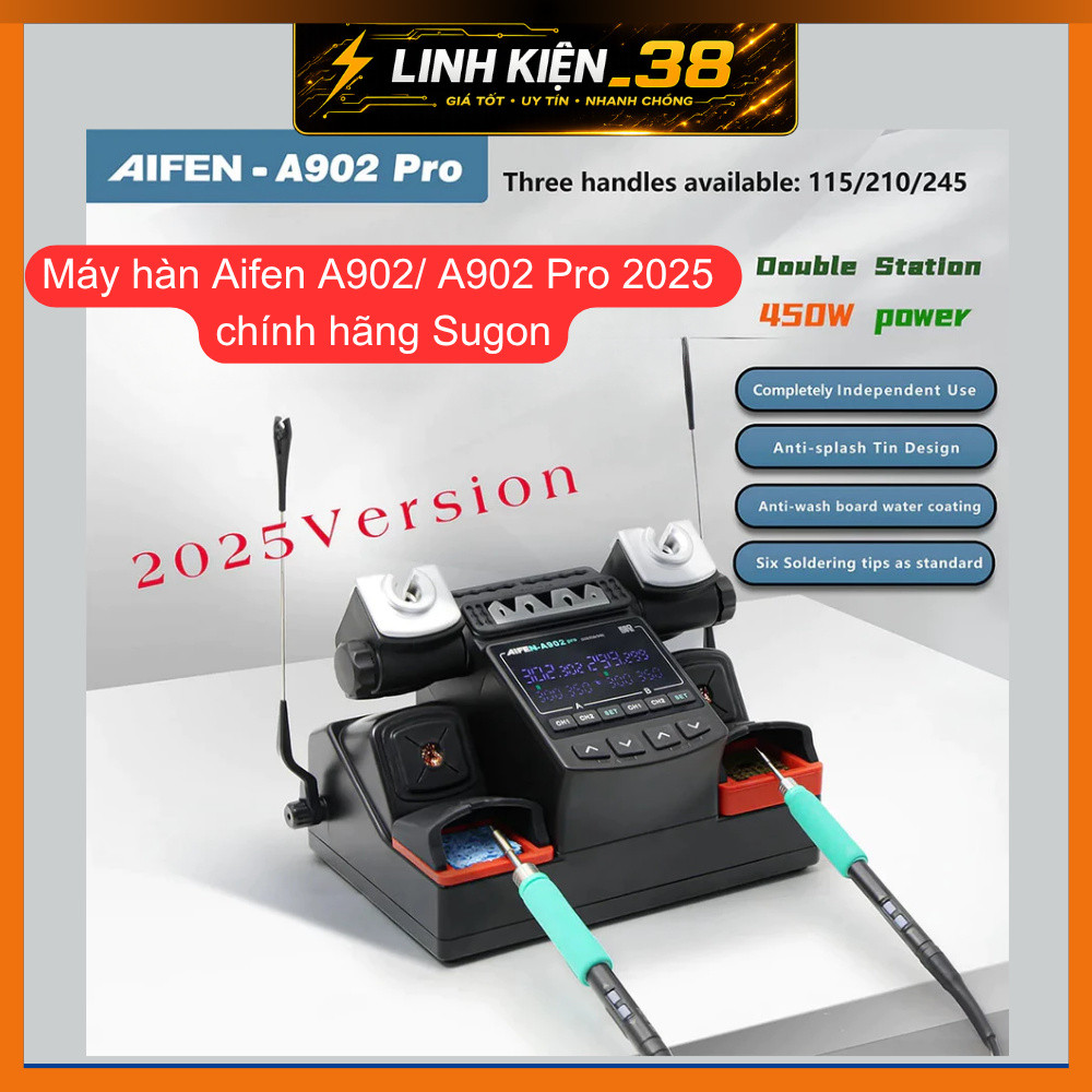 Máy hàn Aifen A902/ A902 Pro 2025 (3 tay C115, C210, C245 kèm 9 mũi) chính hãng Sugon. linhkien_38