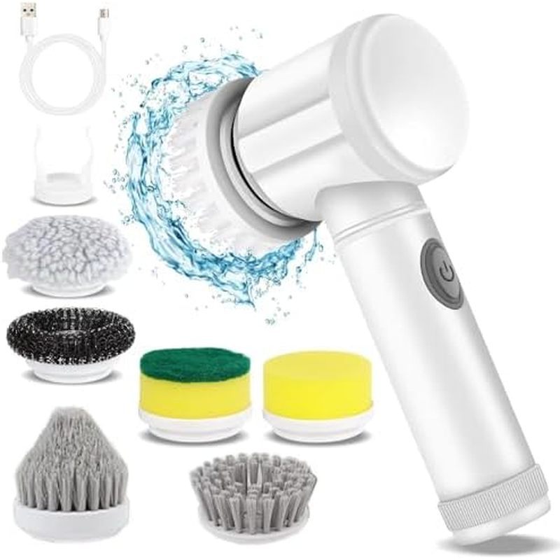 Electric Spin Scrubber - Shower Scrubber,Bathroom Scrubber Electric,for Cleaning Tub, Floor, Tile, W