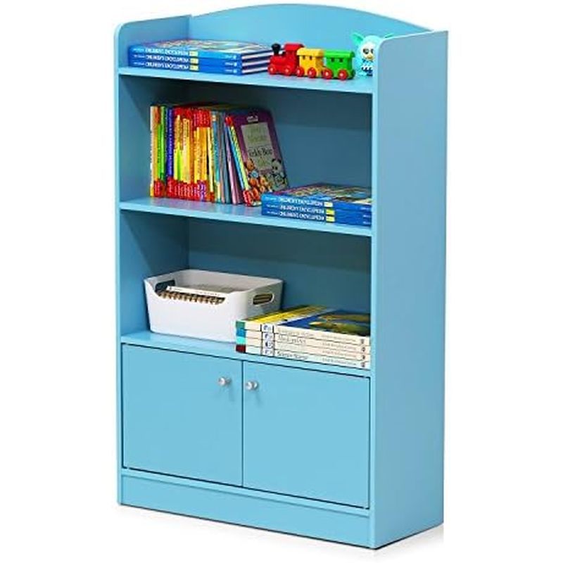 Furinno LOVA Book Shelf, Bookshelf with Storage Cabinet, Bookcase with Door, 11.8 x 23.6 x 37.3, for