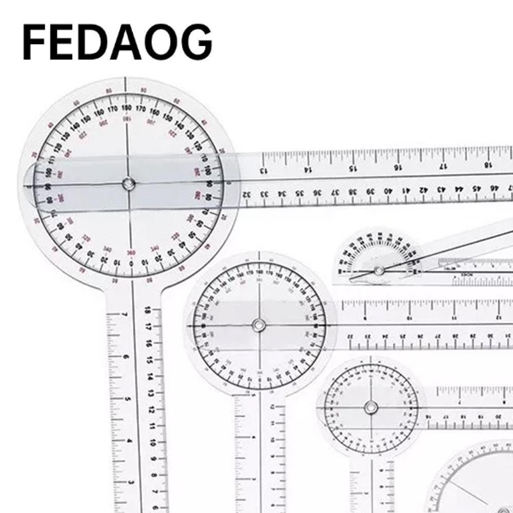 FEDAOG 6 chiếc 360° Bộ Goniometer, Bộ máy đo độ trong suốt quy mô 360 độ, Bộ thước đo góc vật liệu P