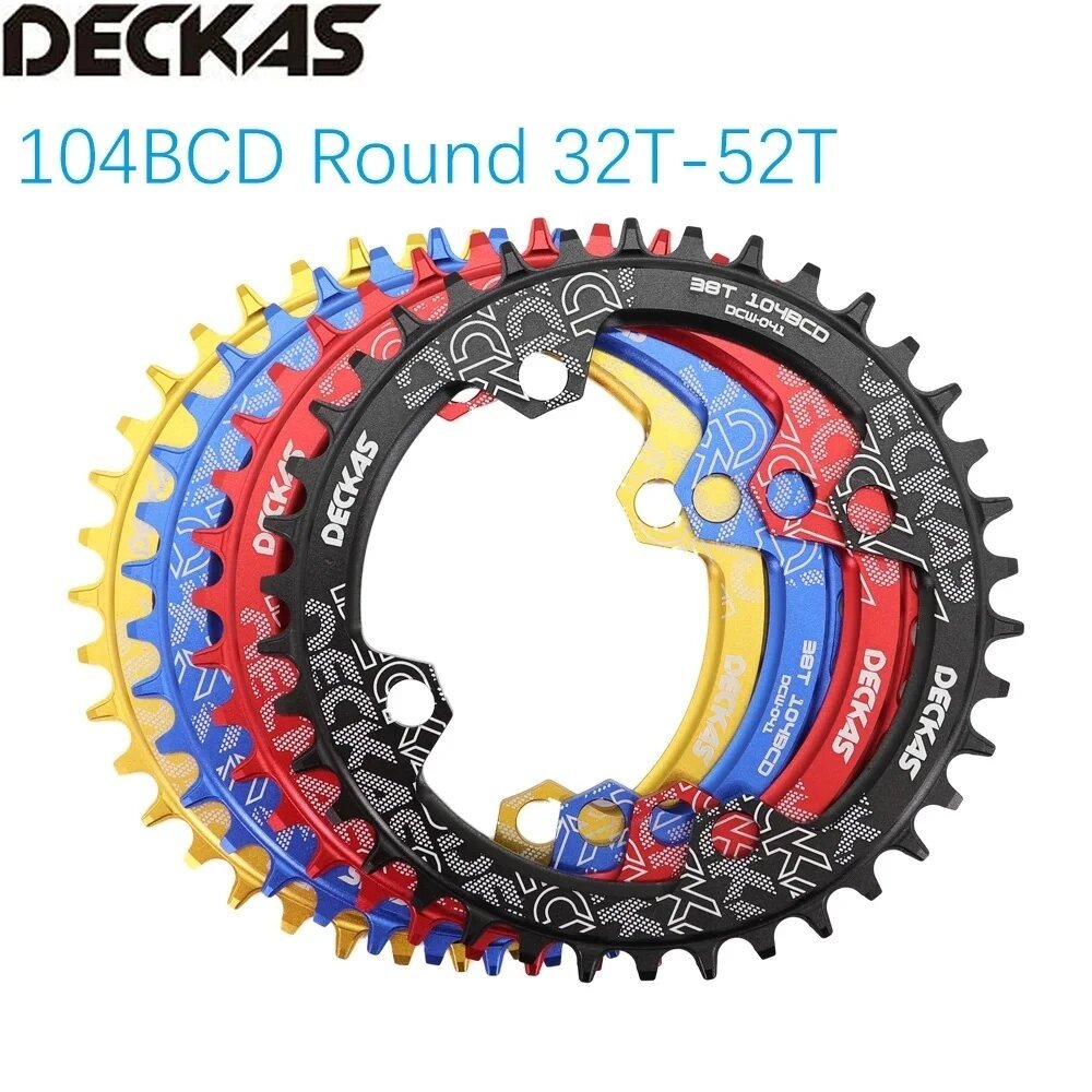 Deckas Vòng Xích 104 BCD Cho Shimano 32T 34T 36T 38T Răng Xe Đạp MTB Xích Xe Đạp Vòng Răng Tấm Chain
