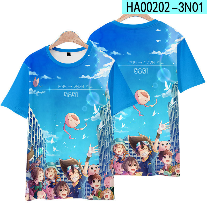 Anime Mùa Hè Digimon Ngoại Vi Quần Áo Alpha Beast Aguku Beast Gabu Beast Nhanh Khô Thoáng Khí Áo Thu