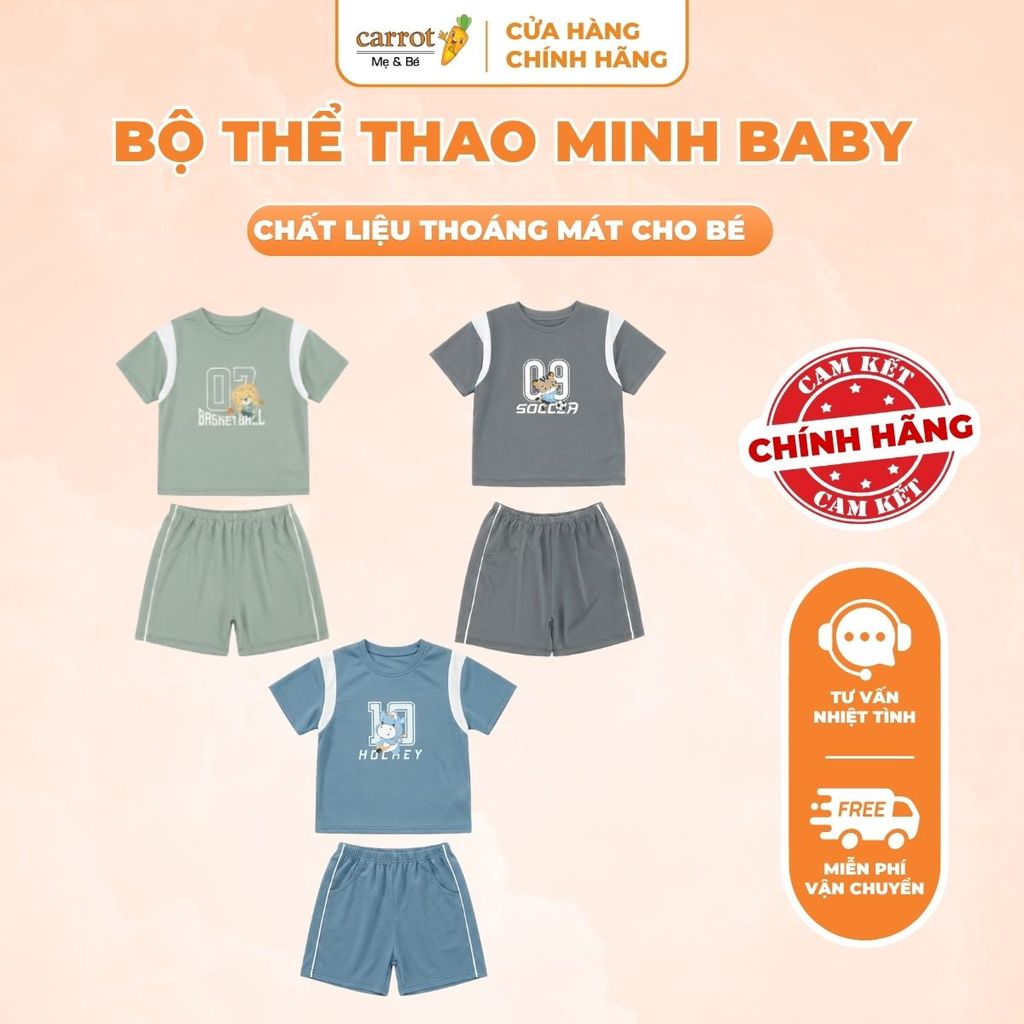 Bộ Thể Thao Minh Baby MB104  Chất Liêuk Thoáng Mát Cho Bé Vận Động Cả Ngày