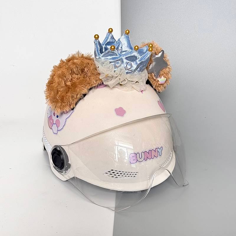 Half Helmet Helmet Decoration Crown Cat Ear Butterfly Accessories Shelliemay Half Helmet Helmet Deco