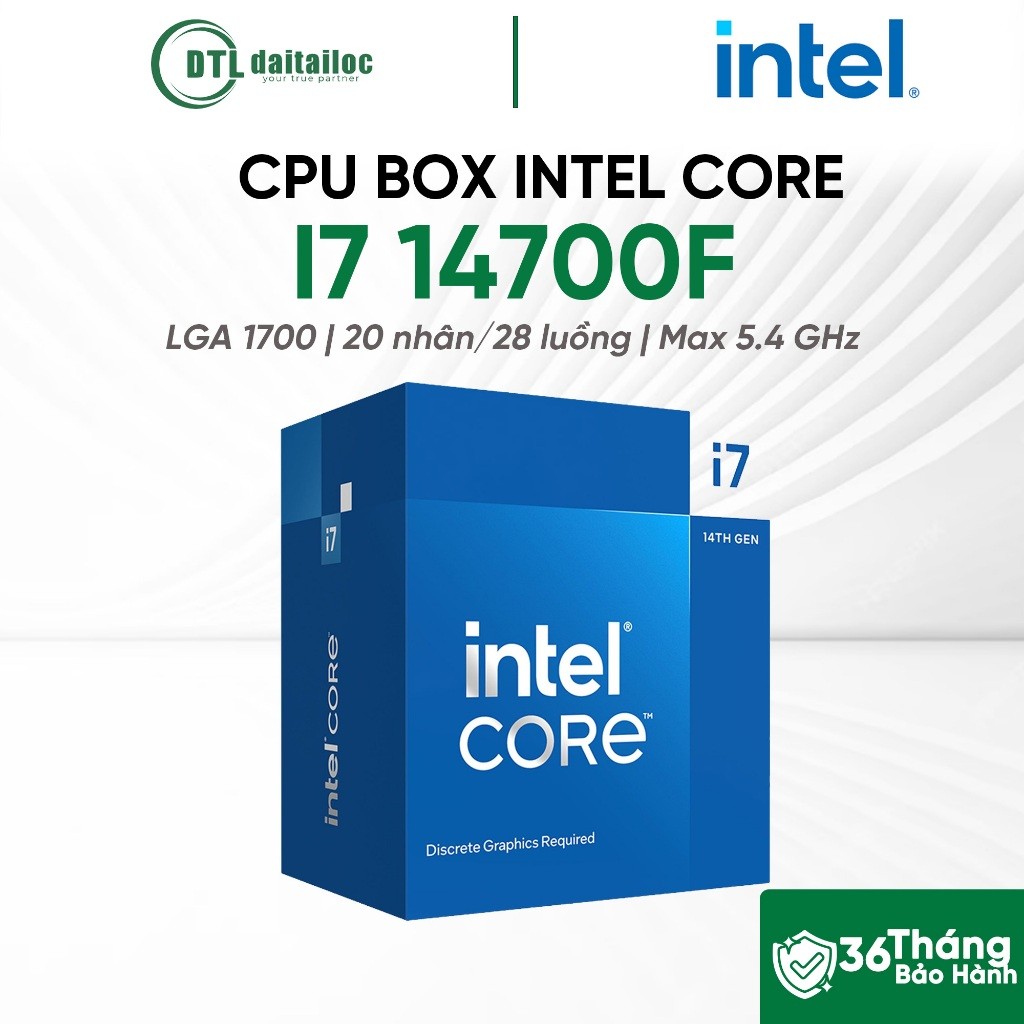 CPU BOX  INTEL CORE I7-14700F | CHÍNH HÃNG | BẢO HÀNH 36 THÁNG