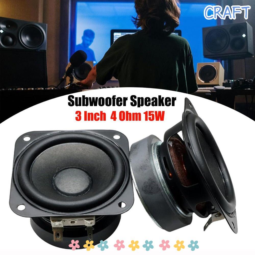 Loa siêu trầm CRAFT, Loa trầm vuông âm trầm lồi 4 Ohm 15W, Loa 2 inch 3 inch DIY Kệ sách