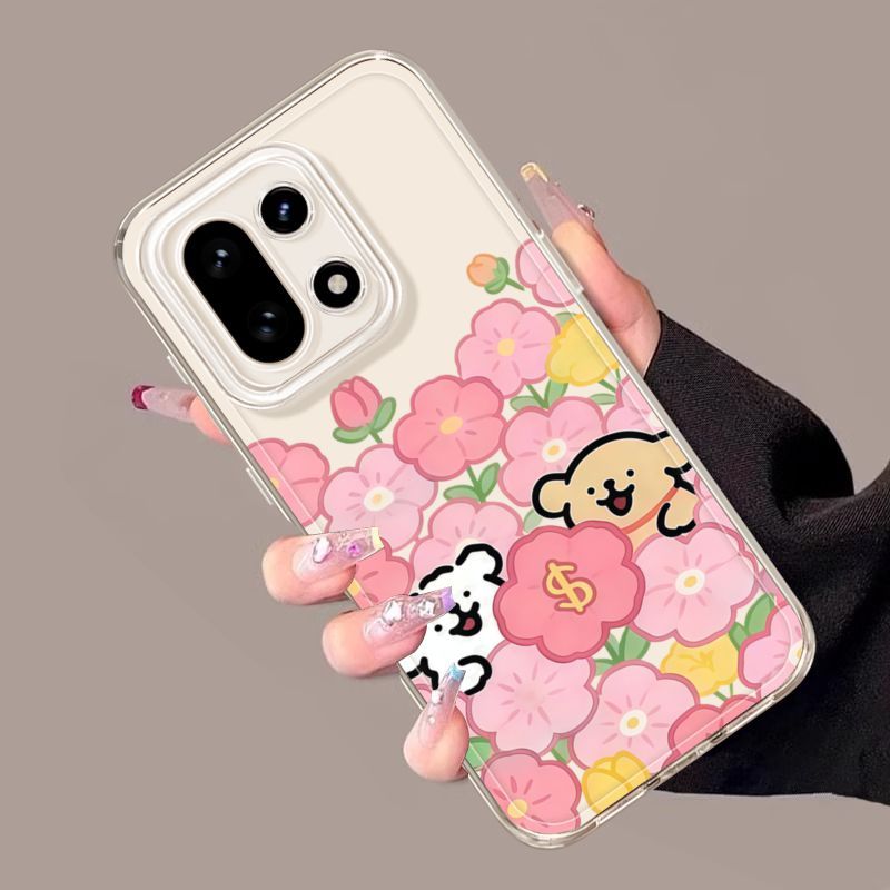 Hoa Puppy Thích Hợp OnePlus 15T Ốp Lưng Điện Thoại Phong Cách Mới 1Plus 15 Trong Suốt Chống Sốc 13T 