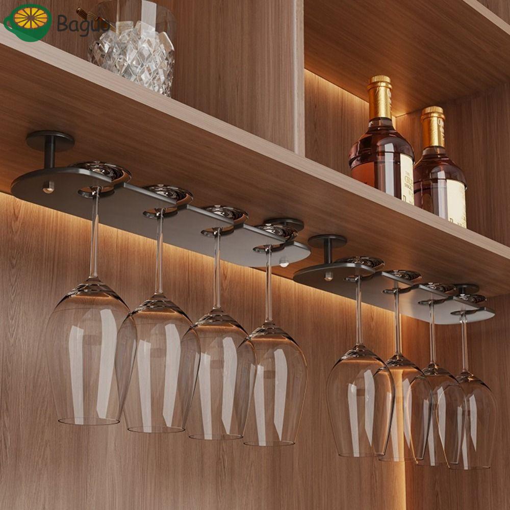Baguo Kệ treo ngược BAGUO, Giá đỡ ly rượu vang bằng nhôm treo tường, tiết kiệm không gian bền bỉ 2 /
