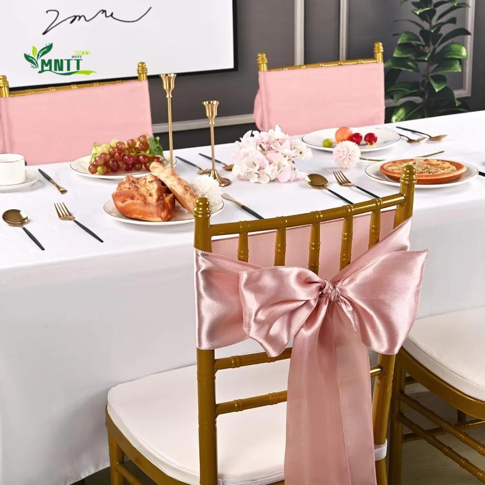 MNTT 5 Chiếc Satin Cưới Ghế Sashes Vintage Sáng Tạo Cho Tiệc Sự Kiện Khách Sạn Tiệc
