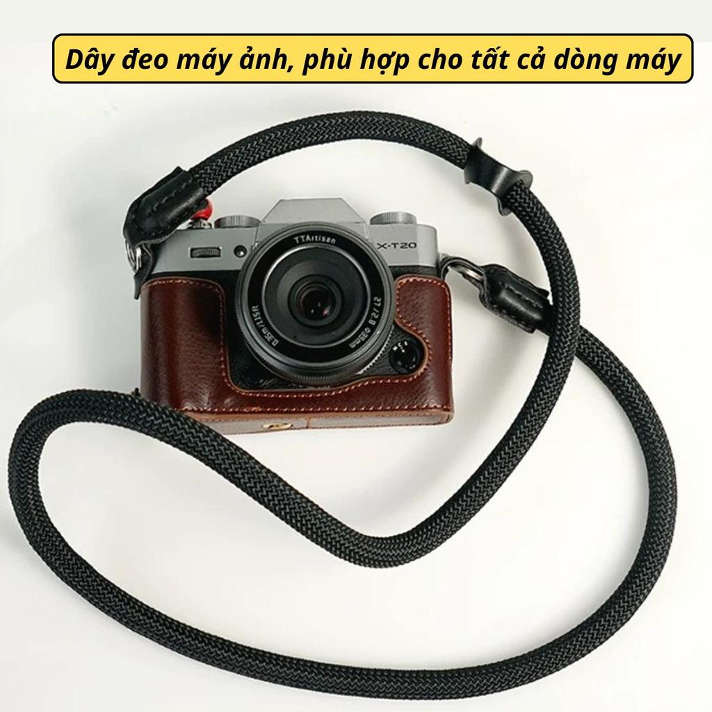 Dây Đeo Máy Ảnh Sợi Tròn Bện Thủ Công 105cm, Dây Đeo Máy Ảnh Chống Trầy Xước…