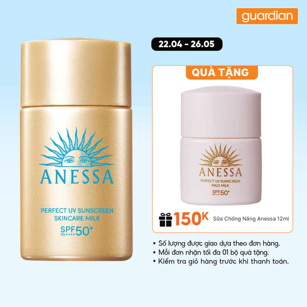 Sữa Chống Nắng Dưỡng Da Kiềm Dầu Bảo Vệ Hoàn Hảo Anessa Pefect UV Suncreen Skincare Milk SPF50+ PA++