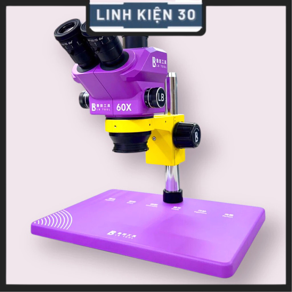 Kính hiển vi Luban LB-6560 zoom 6-60X có chân đế lớn (bản mới nâng cấp)