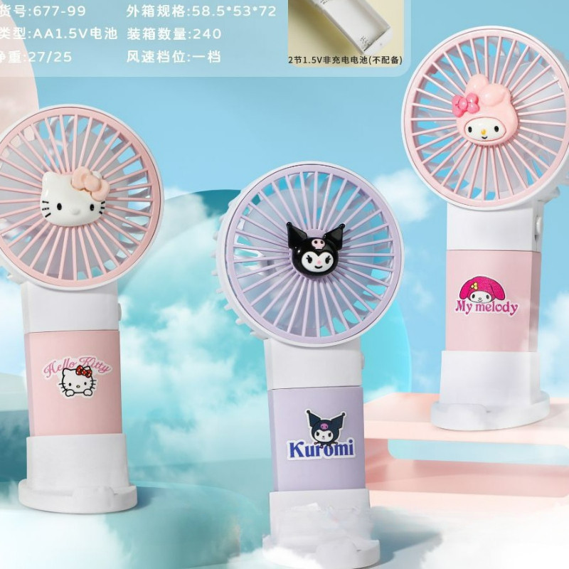 Quạt di động Sanrio Kuromi Quạt làm mát cầm tay Kipas Quạt máy tính để bàn hoạt hình