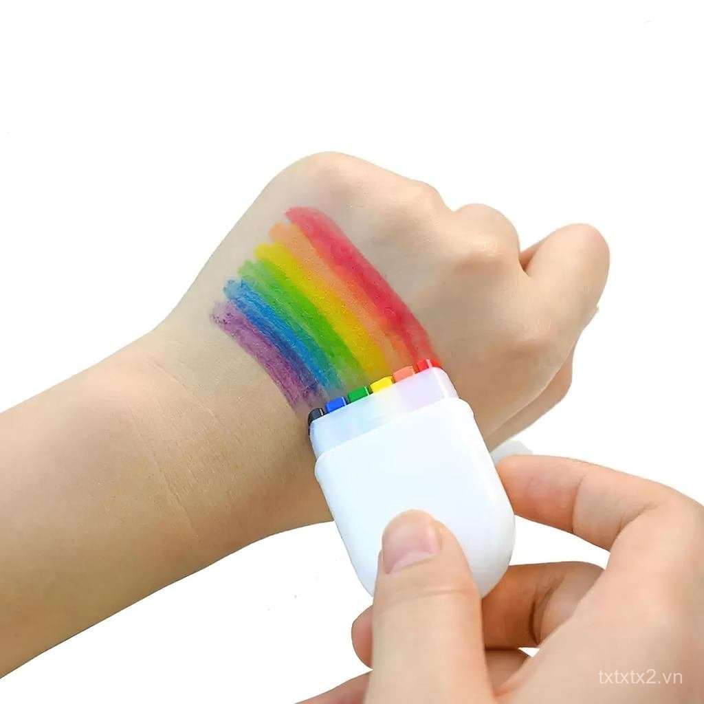 2 Chiếc Màu Sắc Cầu Vồng Mặt Body Paint, Gay Pride Day Face Painting Kit, Flag Face Paint Sticks Có 