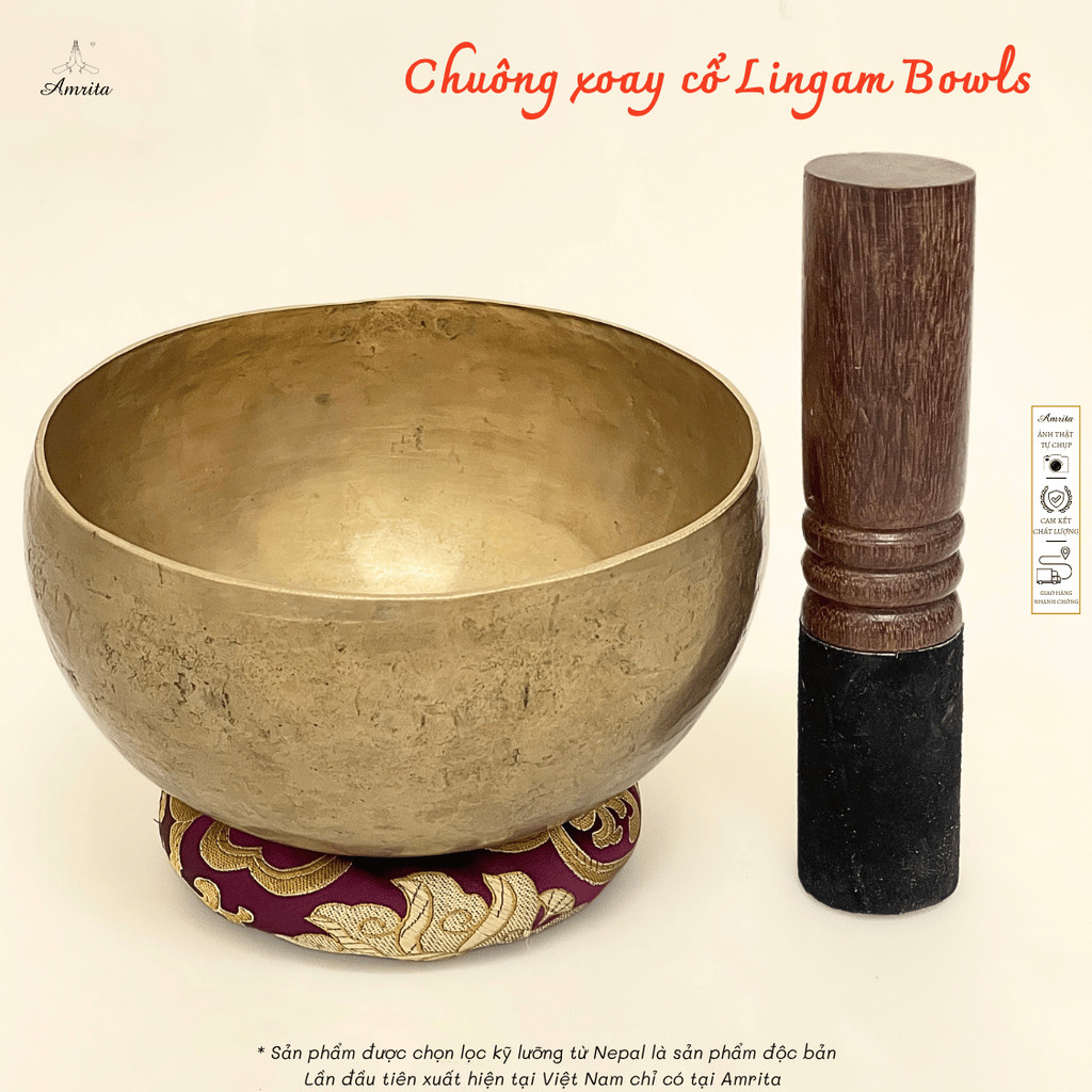 [Amrita] Chuông xoay cổ Lingam Bowls - CXNP433