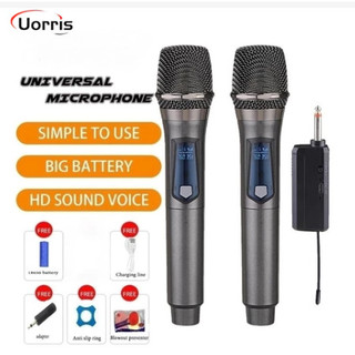 Micro không Dây uhf karaoke micrô động cầm tay kép với bộ thu có thể sạc lại