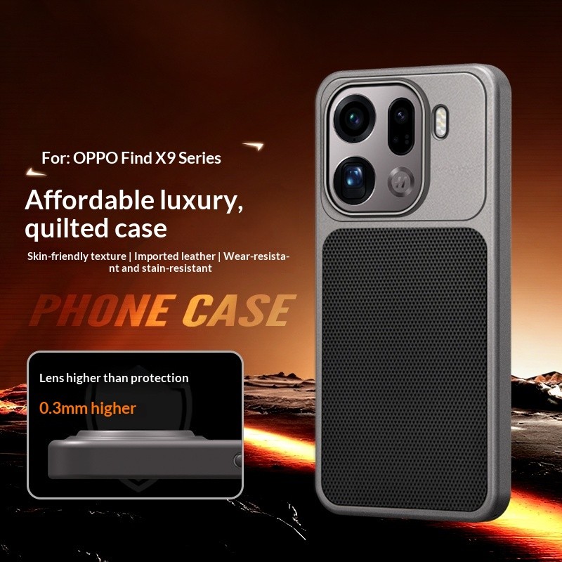 Ốp Điện Thoại Da PU Họa Tiết Kim Cương Sang Trọng Mờ Kinh Doanh Cho OPPO Find X9 Ultra X9 Pro X9 SPr