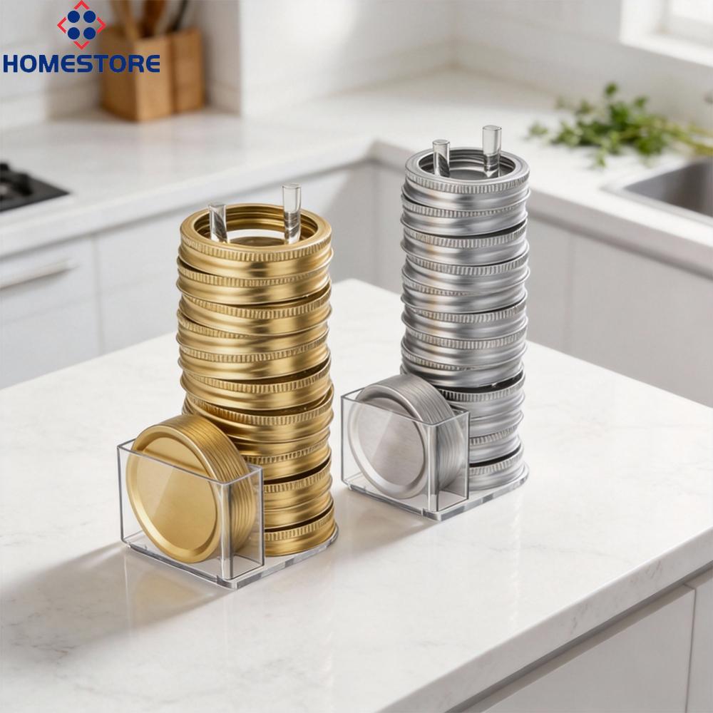 [Homestore]Jar Lid Organizer Dual Compartment Design Maximizes Cabinet Space Easy Refill