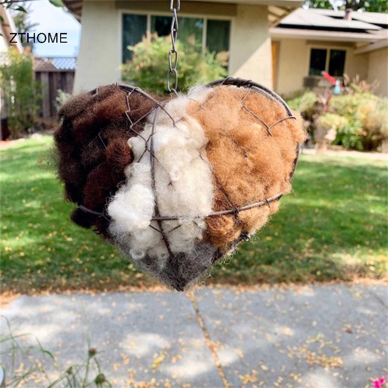 ZTHOME Handmade Fiber Bird Nesting Heart Bird Nesting Heart Outdoor Yard Art Weing Nest Trang trí sâ