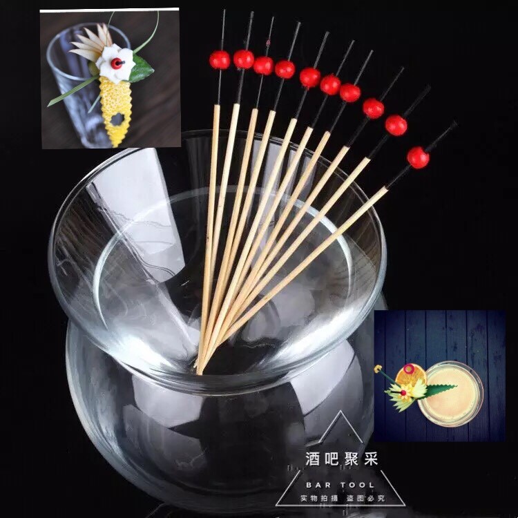 Thanh Tập Hợp Hạt Đỏ Cocktail Gậy Hình Cầu Cocktail Gậy Trái Cây Gậy Cocktail Gậy 100 Miếng