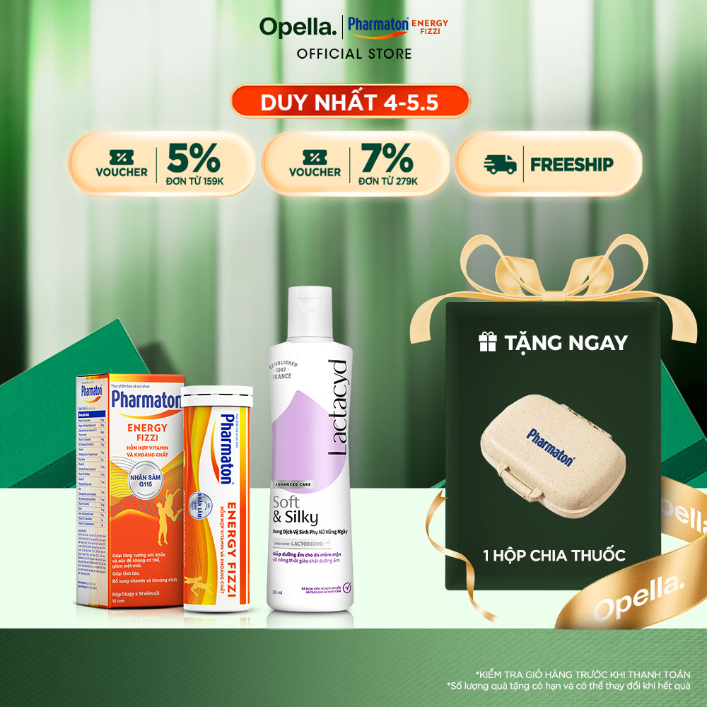 Bộ 1 DDVS phụ nữ Lactacyd Soft & Silky Dưỡng Ẩm 250ml + 1 Thực phẩm bảo vệ sức khỏe Pharmaton Energy