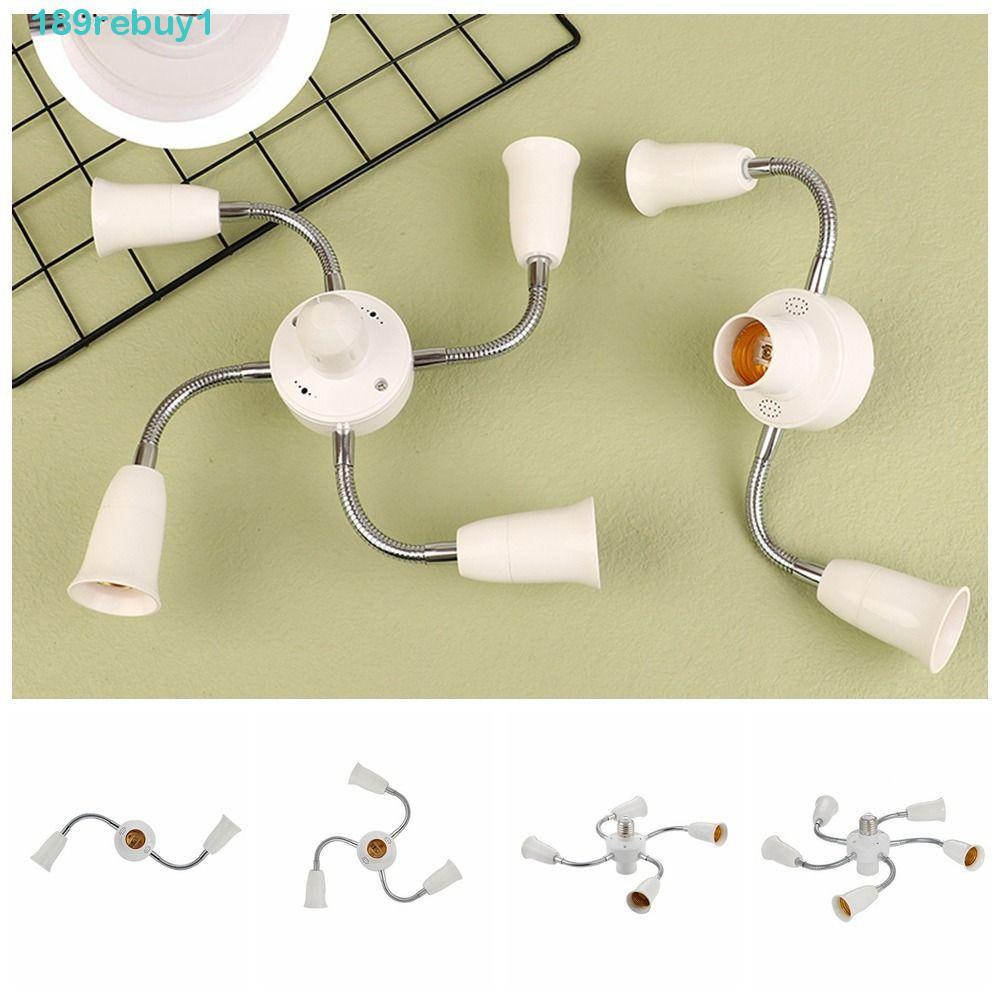 Bộ chuyển đổi giá đỡ đèn REBUY1 E27, có ống nối dài Bộ chia ổ cắm đèn E27 linh hoạt, màu trắng bền E