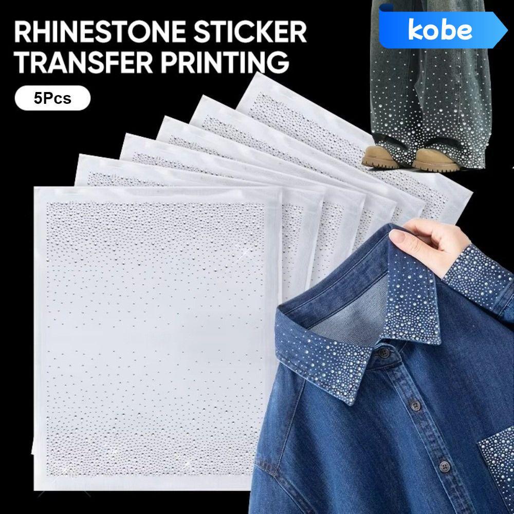KOBE 5 tờ Miếng dán kim cương giả nóng chảy, Nhãn dán kim cương giả tự dính Gradient chấm bi tự dính