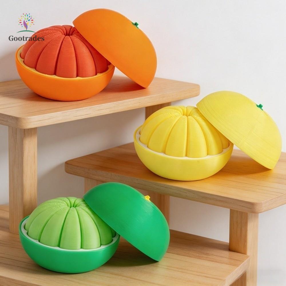 GOOGADES 3D In Cam, Cam Vàng Xanh PLA Nhựa Cam Đồ Chơi Giải Nén, Mô Hình Trái Cây Cam Nhân Tạo Đồ Tr