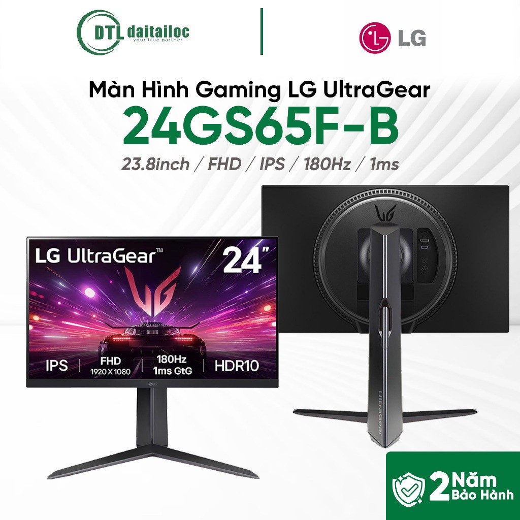 Màn Hình Gaming LG UltraGear 24GS65F-B 23.8inch FHD IPS 180Hz 1ms I Chính hãng I Bảo hành 24 tháng