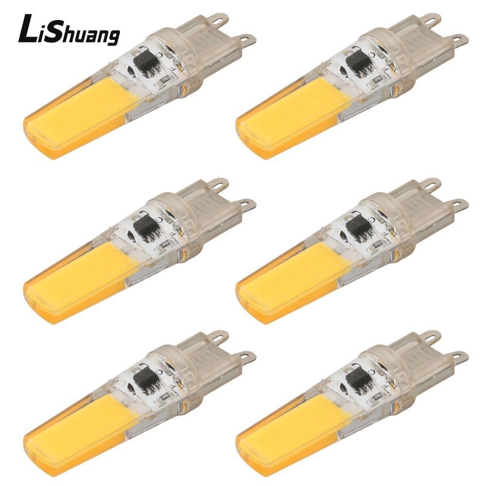 LISHUANG 6 Đèn LED G9, Đèn LED Bi Pin 5W COB, Đèn bàn thay thế 3000K 6500K 220V G9 sáng