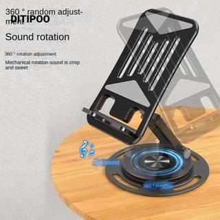 Giá đỡ điện thoại di động DITIPOO, 360° Thiết kế giảm chấn xoay Giá đỡ máy tính để bàn, Chất liệu hợp kim tản nhiệt rỗng có thể gập lại Giá đỡ phẳng
