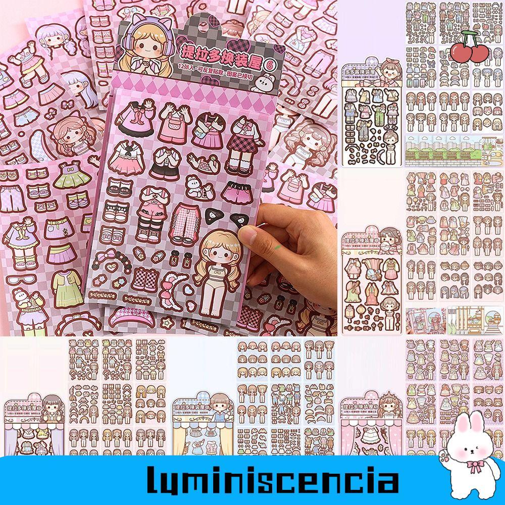 LUMINISCENCIA Girls Dress Up Miếng Dán Trang Trí, Giảm Căng Thẳng Nhiều Màu Thay Đổi Quần Áo Trò Chơ