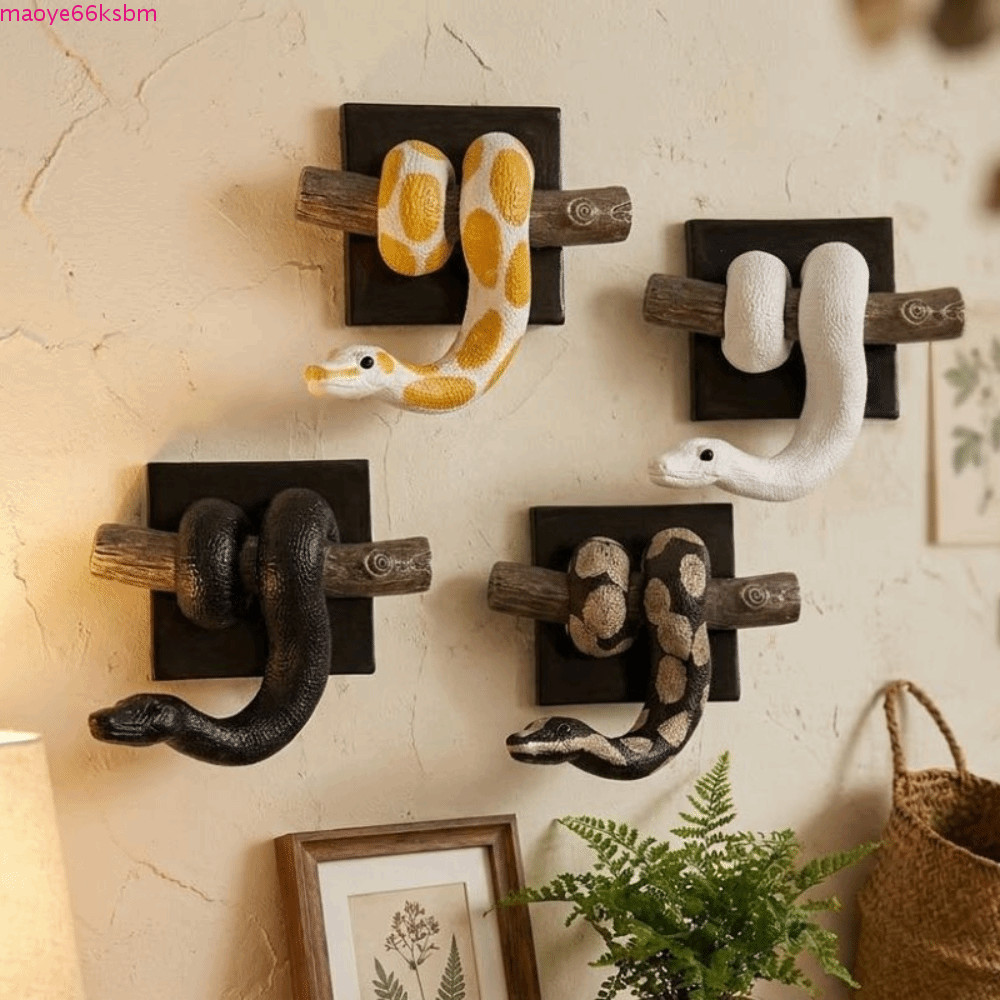 ZORVEX Quả bóng vàng Nghệ thuật treo tường Python, Gothic Accent Điêu khắc rắn kim loại 3D thực tế, 