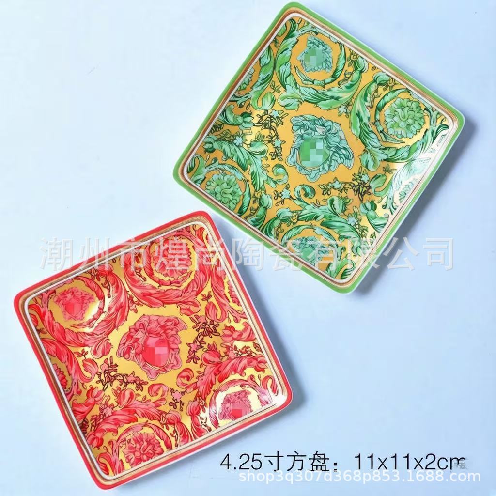 Medusa bone china square plate snack dish dessert plate snack plate butter plate11cm Ceramic