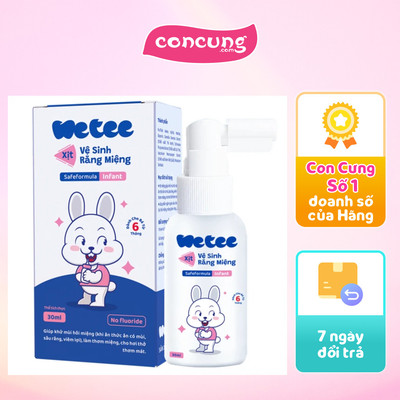 Xịt vệ sinh răng miệng Wetee hằng ngày cho bé từ 6 tháng 30ml
