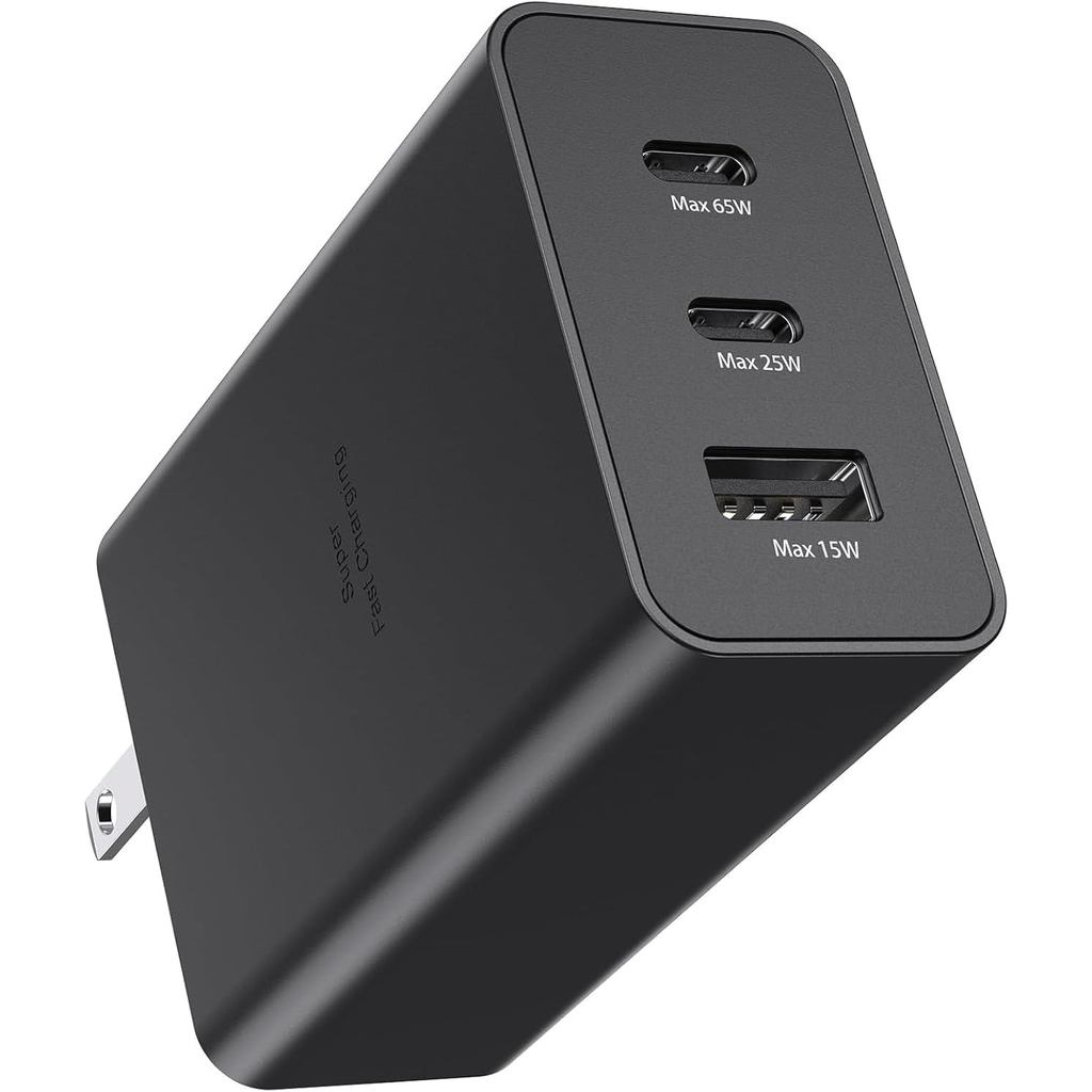 Bộ sạc tường siêu nhanh 3 cổng Samsung 65W, Bộ chuyển đổi GaN cho Samsung Galaxy S26 Ultra / S26 / S