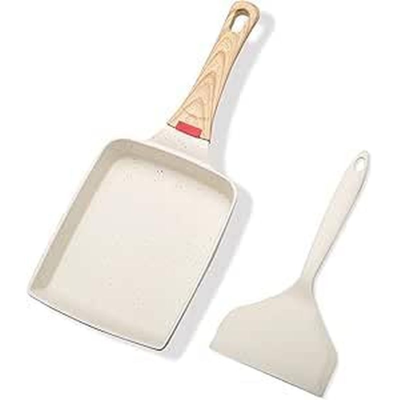 Japanese Tamagoyaki Pan Nonstick Square Frying Pan with Removable Handle and Silicone Spatula – Japa