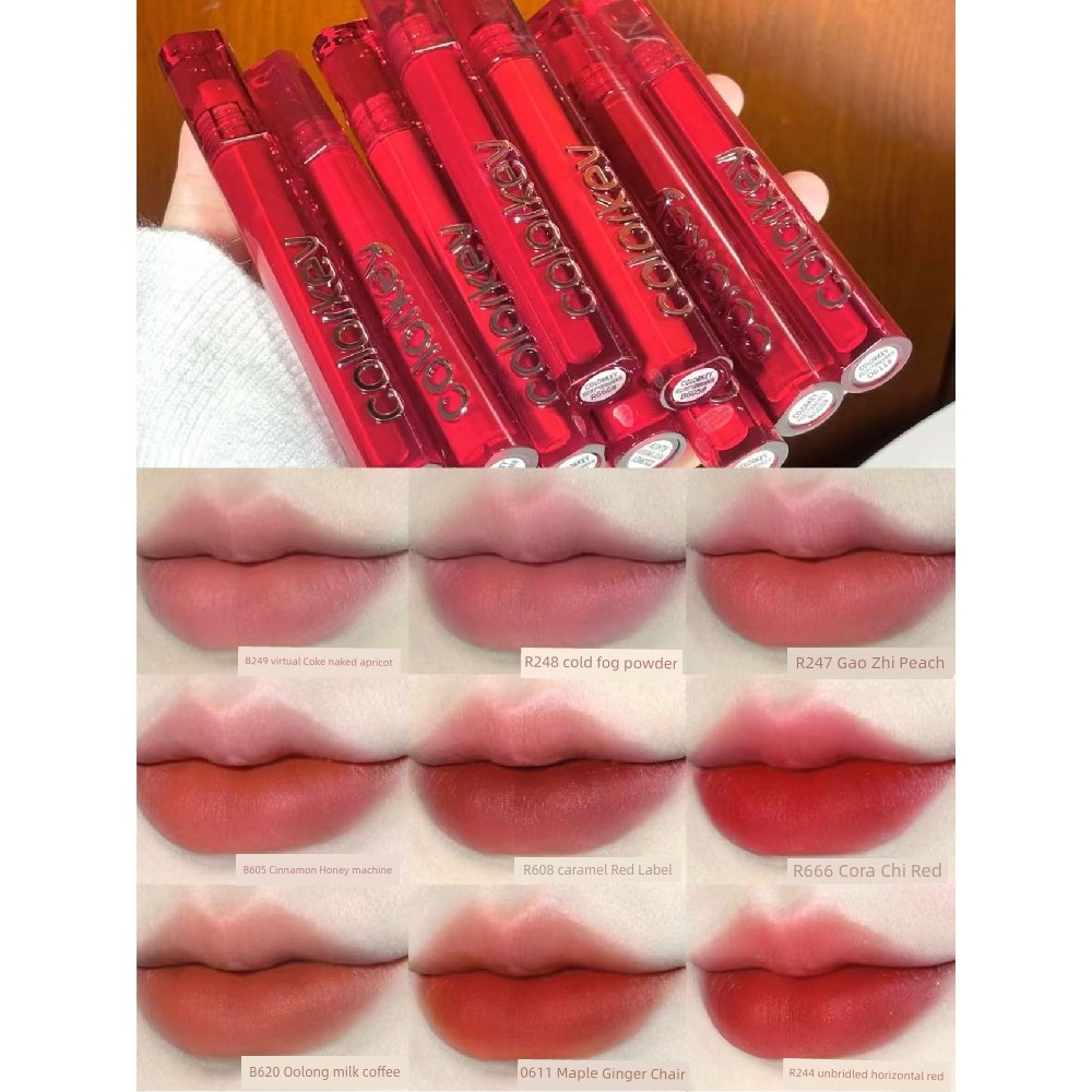 son bóng son bóng lì lâu trôi Hàng có sẵn colorkey Kolaqi Air Velvet Lip Gloss 666 Mirror Light Velv