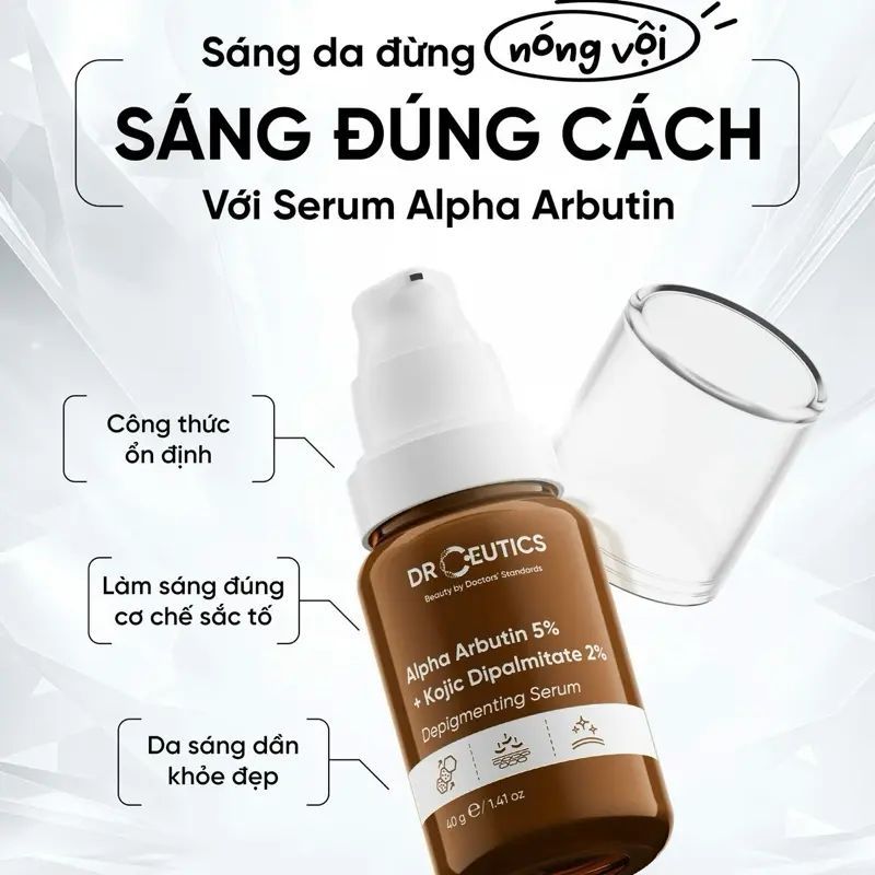 Serum Làm Sáng Da Mờ Nám Tàn Nhang Drceutics Alpha Arbutin 5% Và Kojic Dipalmitate 2% (40gram)